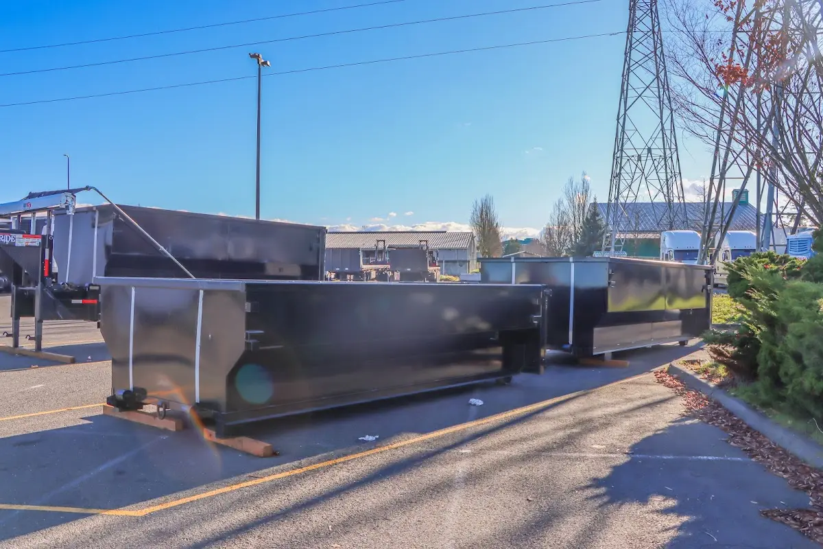 Roll-off dumpster ready for waste disposal at job site for 10 Yard Dumpster Rental in Clifton